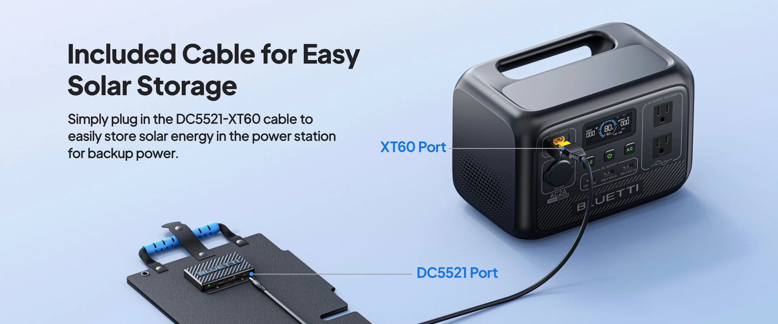 BLUETTI solar panel deployed setup